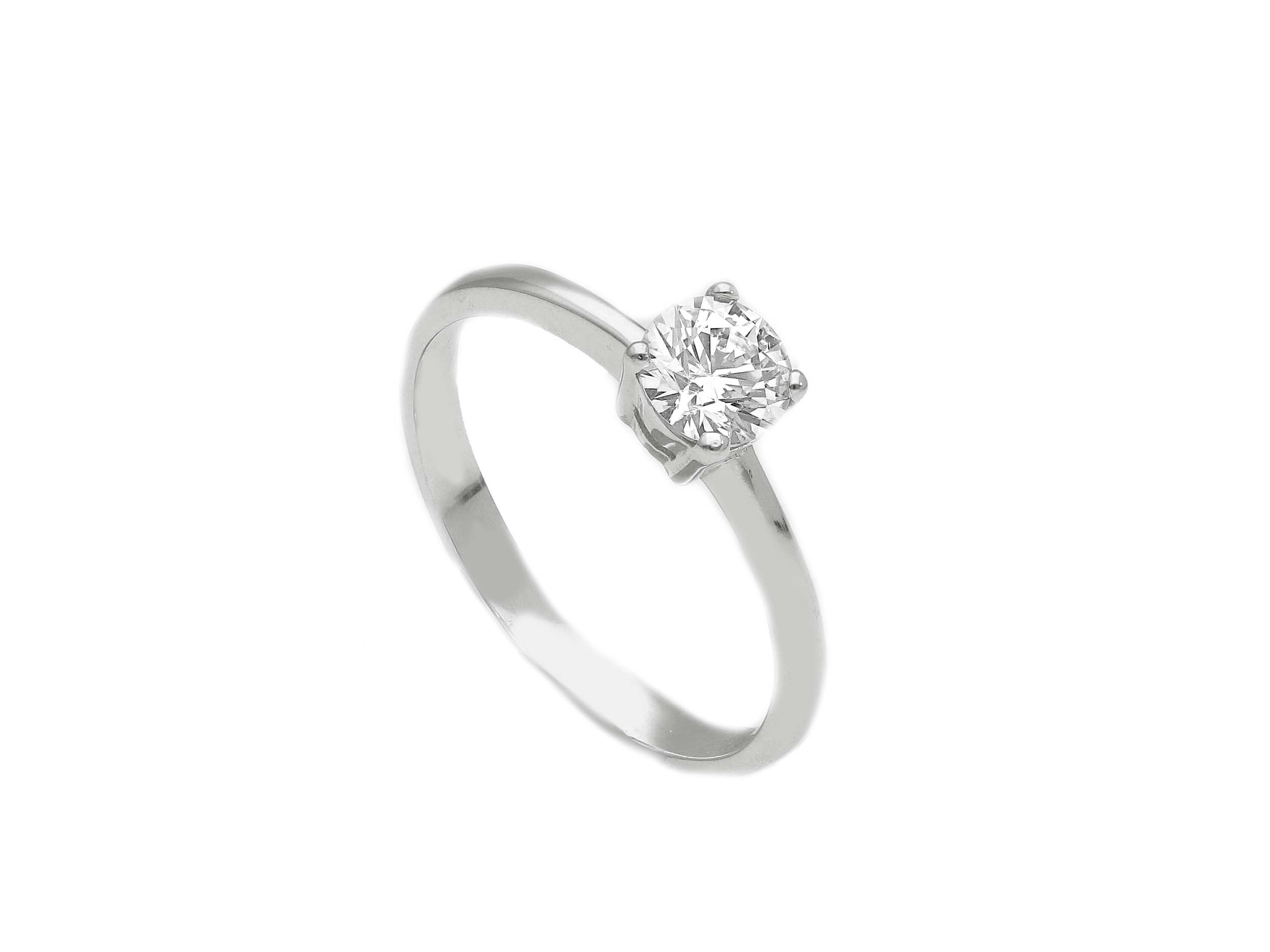  Single stone k9 white gold ring with zirkon (S258098)